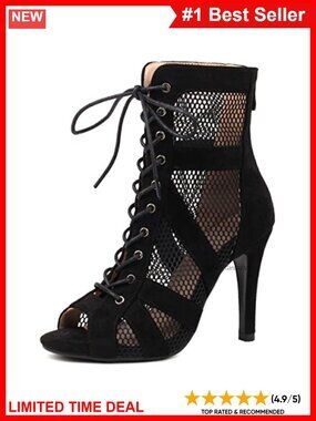 Women Gladiator Peep Toe Stiletto Heeled Ankle Booties Party Sandals